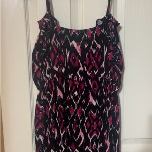 Women's Pink and Black Patterned Romper